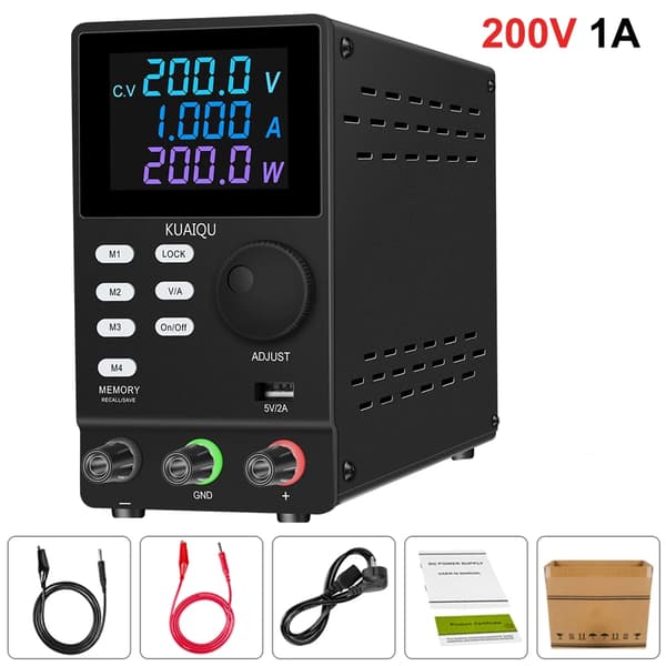 Lab DC strømforsyning, justerbar 30V 10A, USB digital bænk kilde, SPS3010Sort, AC 220V