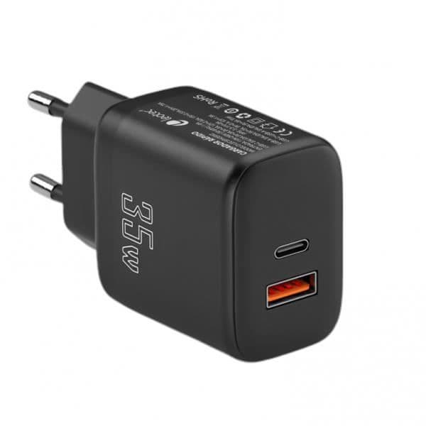 LEOTEC 35W USB-C PD 3.0 Laddare Svart - Laddare med USB-C PD 3.0 laddningsteknik och 35W ström Svart