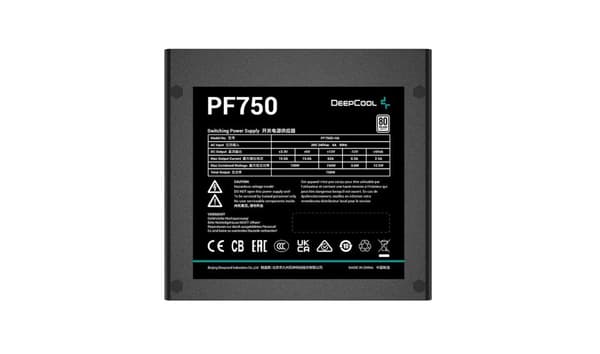DeepCool PF750 strømforsyningsenhed 750 W 20+4 pin ATX ATX Sort
