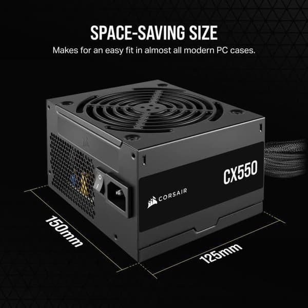 Strömförsörjning - CORSAIR - CX550 - 80 PLUS Bronze ATX Power