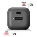 Miniatyrbild 3 av 4: 12W USB + USB-C Strömadapter Snabbladdning Kompakt Format Swissten Svart