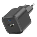 Miniatyrbild 1 av 4: 12W USB + USB-C Strömadapter Snabbladdning Kompakt Format Swissten Svart