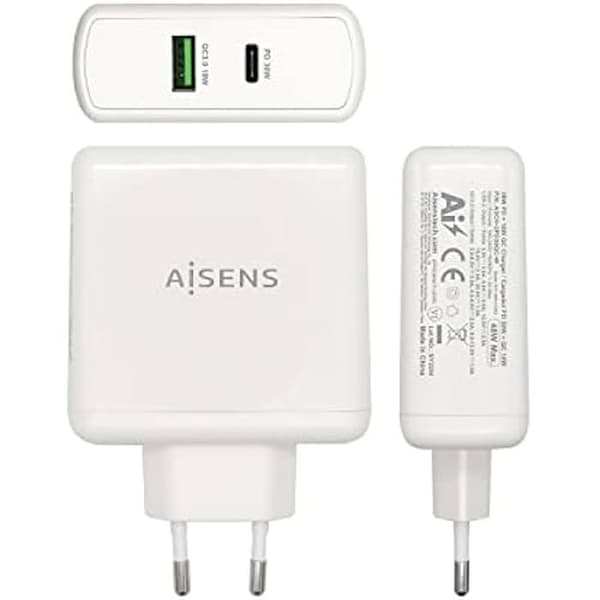 AISENS CARGADOR 48W 1xUSB-C PD3.0 30W 1xUSB-A QC3.0 18W Vit