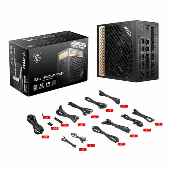 Virtalähde MSI MEG AI1300P PCIE5 ATX 1300 W 80 Plus Gold