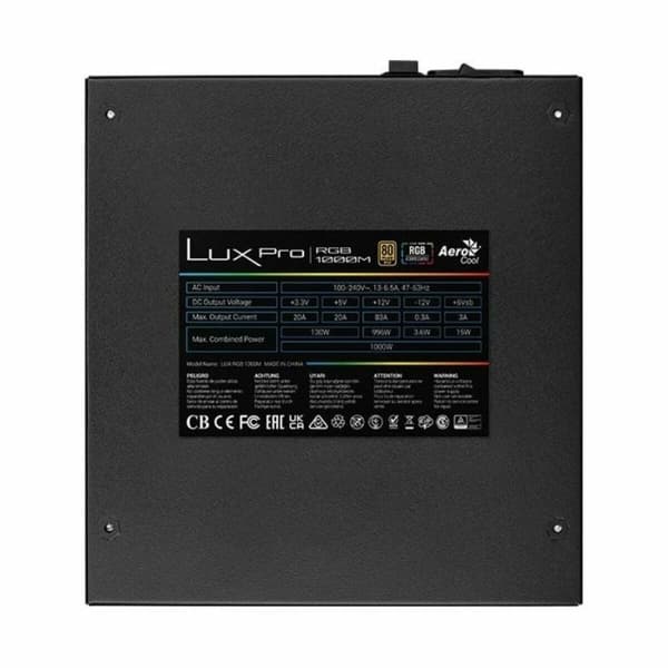 Strømforsyning Aerocool LUXPRORGB1000M ATX 1000 W 80 Plus Gold