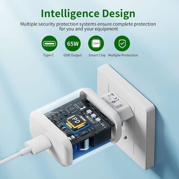 65W snabbladdare med 1m USB C-kabel för OPPO Reno11 F 10 Pro, SUPERVOOC nätladdare för OPPO Find X5 Pro X5 Lite X3 ect