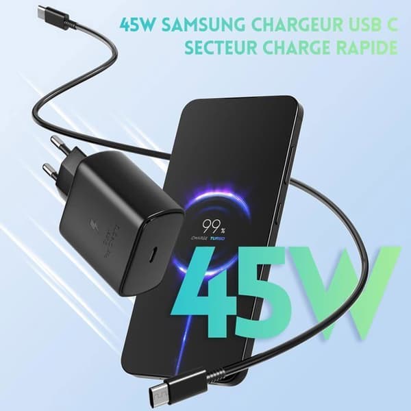 2Pack 45W USB C nätladdare Snabbladdning för Samsung Galaxy S24/S23/S22/S21m Ultra/S20/S20+/Note