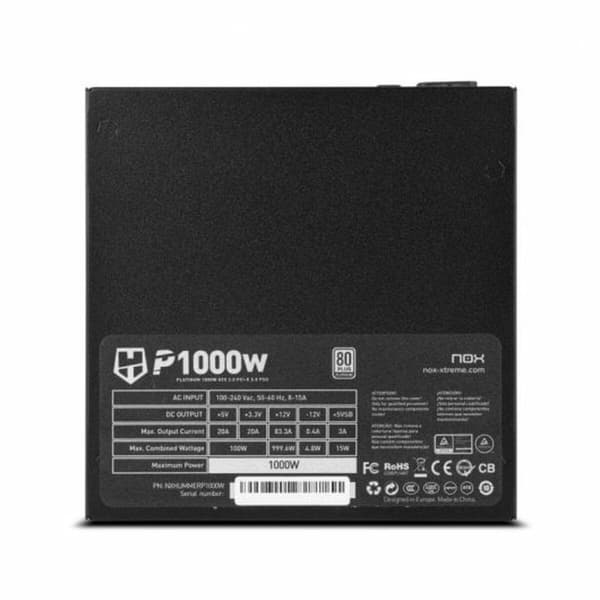 Strømforsyning Nox-Xtreme NXHUMMERP1000W ATX 1000 W 80 PLUS Platinum