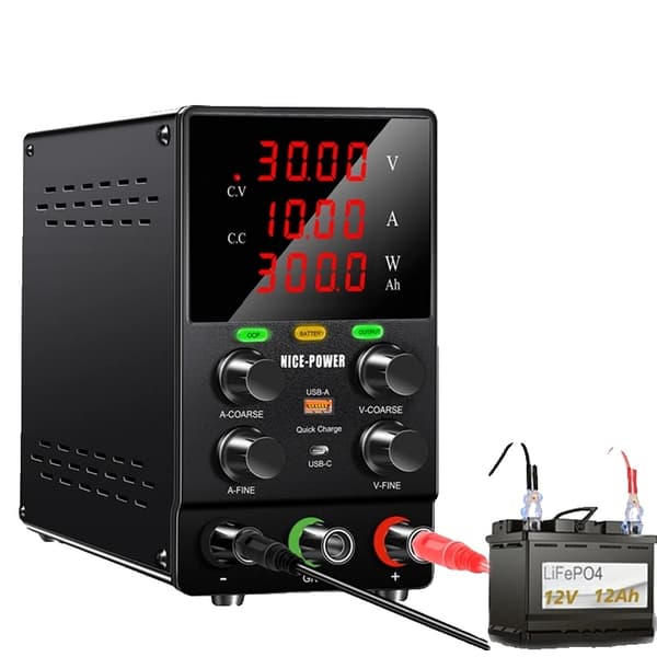 Justerbar DC Strømforsyning, 30V 10A Output, Flere Beskyttelser,SPS305C 30V5A, AC 220V = Vekselstrøm 220V