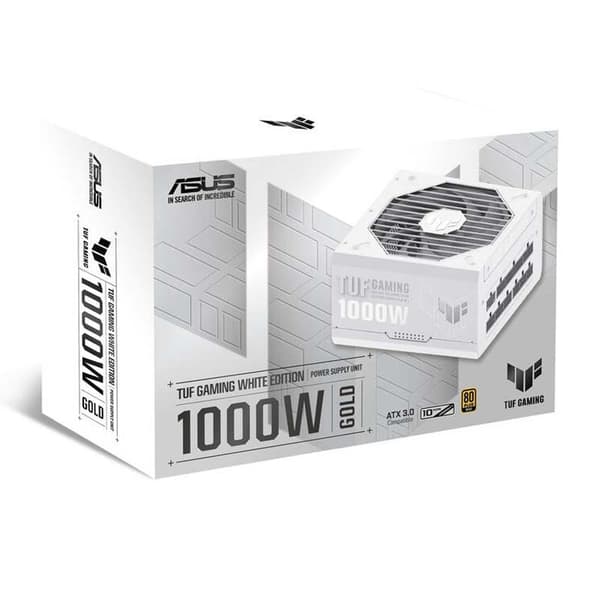 Asus Tuf Gaming 1000 Gold White Edition 1000w 80 Plus Gold Modulær Strømforsyning
