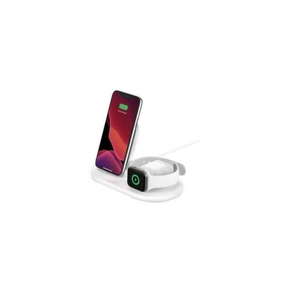 BELKIN - vit laddare - 3-i-1 Wireless Pad/Stan
