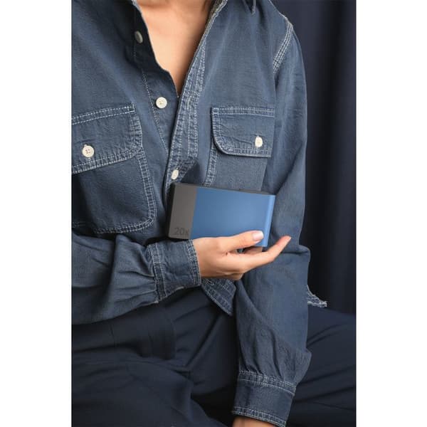 Externt batteri 20 000 mah | GP|PowerBank med stor kapacitet, bärbar laddare med USB Type-C-port | Snabbladdning 3 enheter | Blå