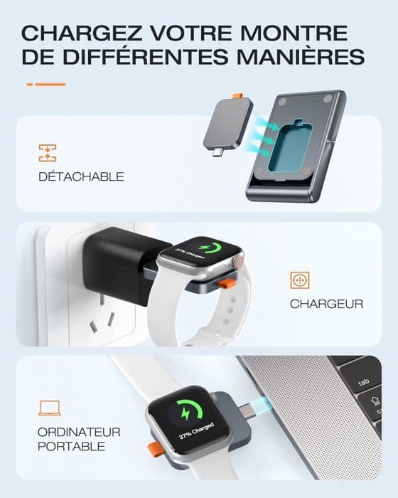 Magsafe induktionsladdare, justerbart hopfällbart stativ, trådlös laddare för iPhone12/13/14/15, Apple Watch 1-9/Ultra, AirPods2/3/Pro