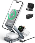Miniatyrbild 1 av 6: Magsafe induktionsladdare, justerbart hopfällbart stativ, trådlös laddare för iPhone12/13/14/15, Apple Watch 1-9/Ultra, AirPods2/3/Pro
