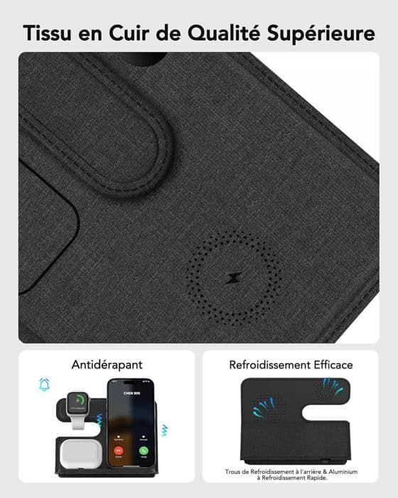 3 i 1 Qi induktionsladdare 18W trådlös laddare för iPhone 15/14/13/12/Pro/Max/Plus, Samsung S24/S23/S22/S21, iWatch 2-9/AirPods