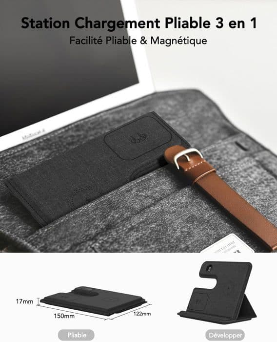 3 i 1 Qi induktionsladdare 18W trådlös laddare för iPhone 15/14/13/12/Pro/Max/Plus, Samsung S24/S23/S22/S21, iWatch 2-9/AirPods