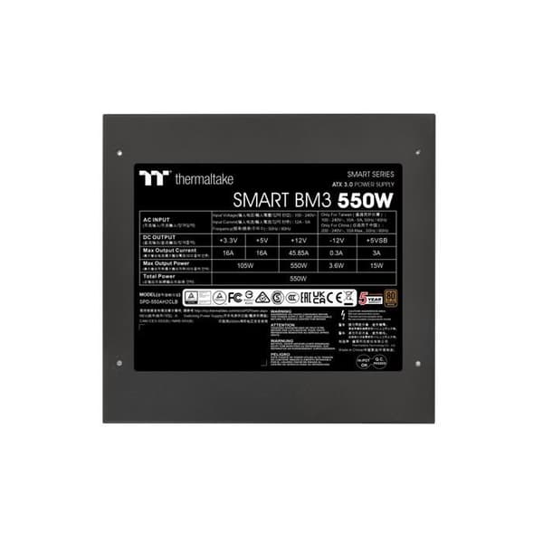 Strömförsörjning - THERMALTAKE - SMART BM3 - 550W - 80Plus Bronze - Tyst 120mm-fläkt