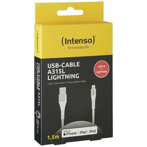 Intenso A315L USB-laddare - 12 W - Utström 2,4 A - USB-A, Lightning