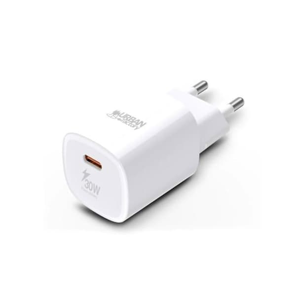 USB-C väggladdare - Urban Factory - POWEE - 30 W - 4.5 A - PD 2.0, PD 3.0 - Blank vit