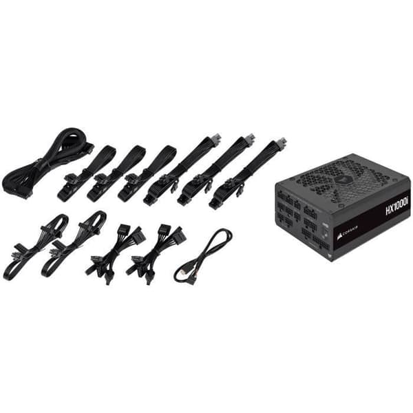 CORSAIR - HX1000i - Strömförsörjning - 1000 Watt - ATX 3.0 Quiet - 80 PLUS Platinum Certified - (CP-9020259-EU)