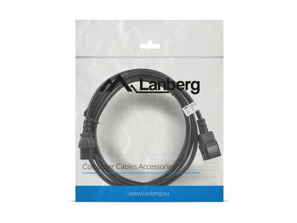 Lanberg CA-C13E-11CC-0030-BK strømkabel Sort 3 m C13-kobling C14-kobling