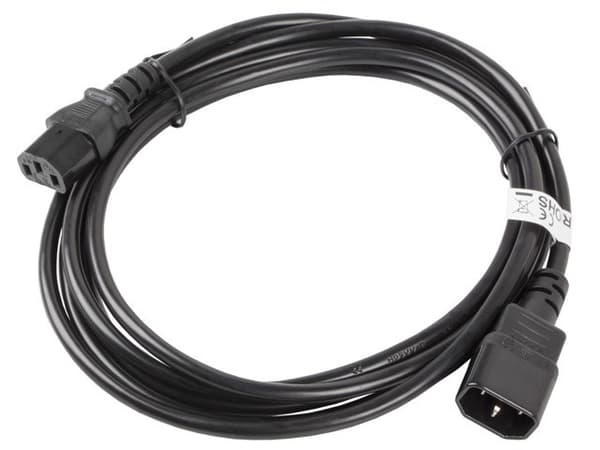 Lanberg CA-C13E-11CC-0030-BK strømkabel Sort 3 m C13-kobling C14-kobling