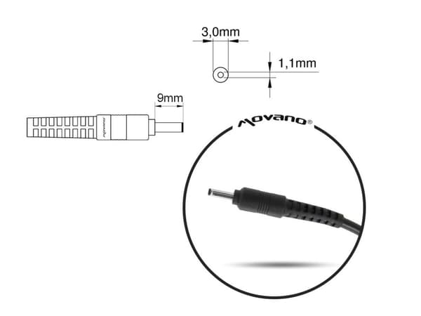 notebook oplader mitsu 19v 2.1a (3.0x1.1) - samsung