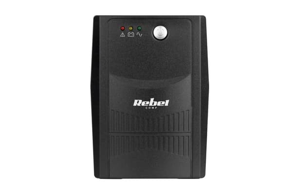 UPS nødstrømforsyning REBEL model Micropower 600 (offline, 600VA / 360W, 230 V, 50Hz)