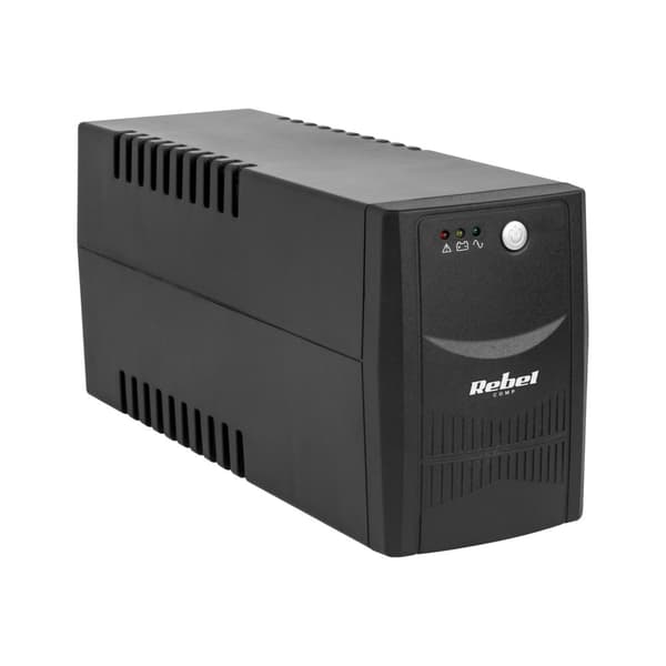 UPS nødstrømforsyning REBEL model Micropower 600 (offline, 600VA / 360W, 230 V, 50Hz)