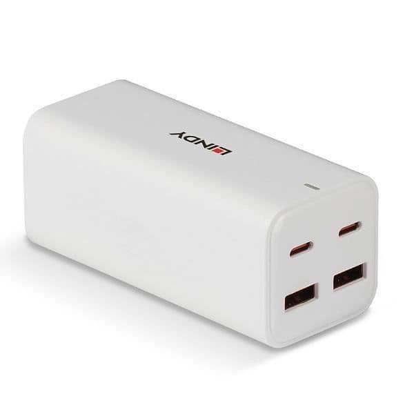 Väggladdare - LINDY - Lindy 73441 - 100W - 4 USB-portar - Snabbladdning Vit