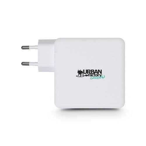Laddare och strömkabel PC Urban Factory LADDAR 100 W USB-C GAN ECO - VÄNLIGT FÖR MILJÖN