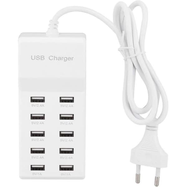USB-laddstation - FDIT - Fdit Väggladdare USB 10 - 10 portar - 100-240V - Snabbladdning