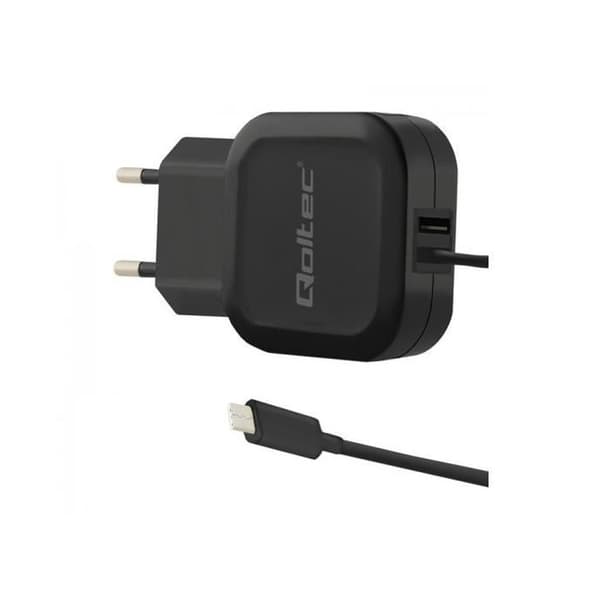 QOLTEC 50190 laddare för mobilenheter - svart - USB 2.0 - 3.4 A Svart