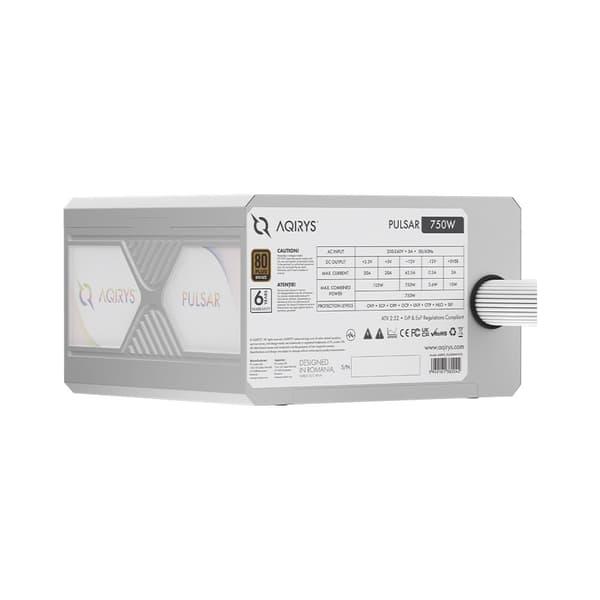 AQIRYS ATX Strømforsyning / 80 Plus Bronze Certificeret PULSAR 750W 6YW hvid