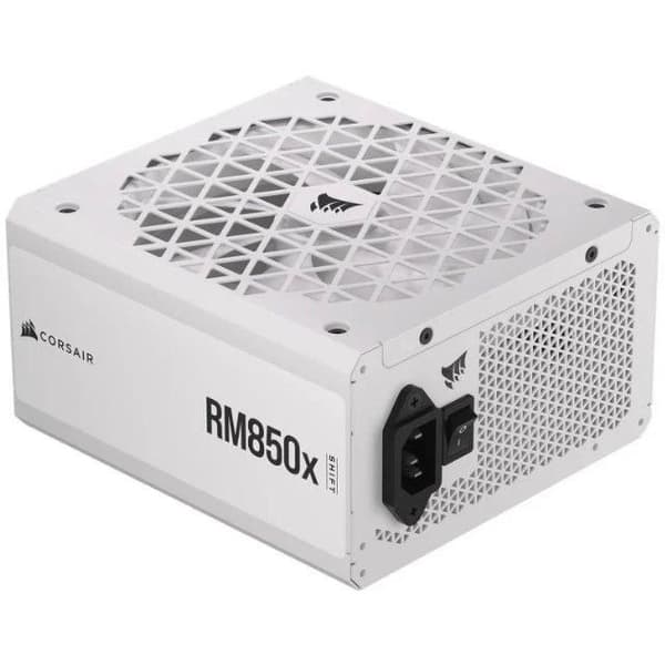 CORSAIR - Strömförsörjningsenhet - RM850x Shift White Cybenetics - Helt modulär ATX - Gold 80 Plus certifierad - 850 watt