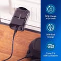Miniatyrbild 2 av 2: USB Väggladdare - PHILIPS - DLP2621/12 - 2 Portar - Snabbladdning 30 W - Svart