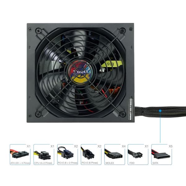 TooQ Strömförsörjning TQAPOLO-750SP 750W Svart