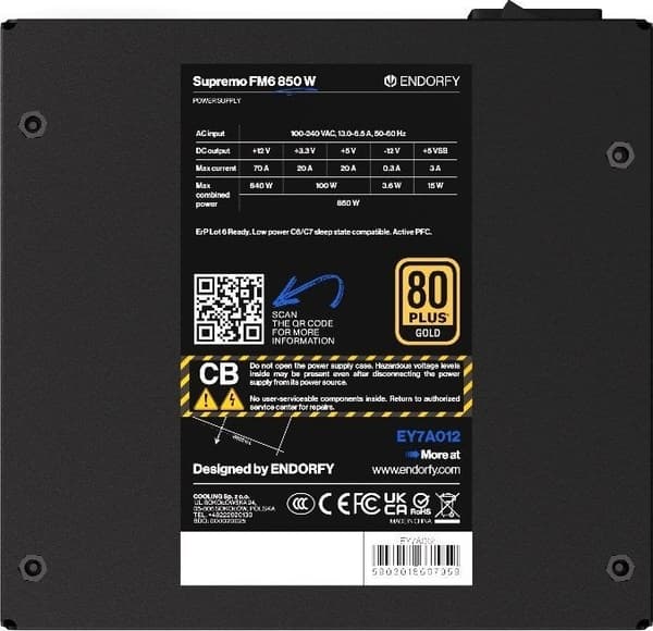 ENDORFY Supremo FM6 850 W EY7A012 Strømforsyning