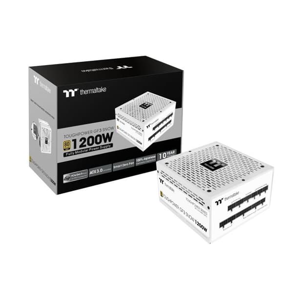 Thermaltake intern strömförsörjning - PS-TPD-1200FNFAGE-N - Toughpower GF3 Snow 1200W Vit
