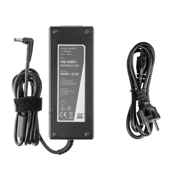 Green Cell 120W 19V 6.3A Laddare för ASUS G50 G51J G56 G60 G60JX K73 K73S K73SD K73SV F750 F750J F750L X750 X750J X750JA MSI GE70