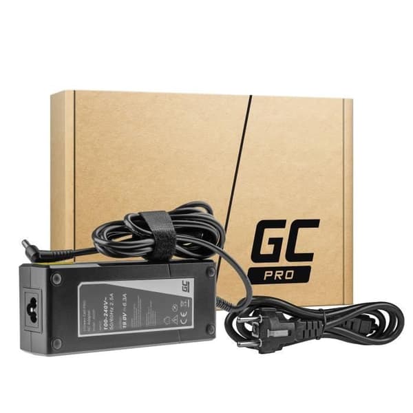 Green Cell 120W 19V 6.3A Laddare för ASUS G50 G51J G56 G60 G60JX K73 K73S K73SD K73SV F750 F750J F750L X750 X750J X750JA MSI GE70