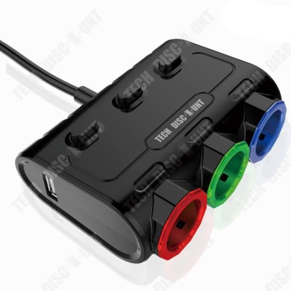 TD® Bilbil en punkt tre högeffekts dubbel USB1.1+2.1A trådbunden laddare med strömbrytarspänningsdetektering