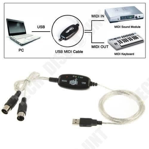 TD® USB-adapter musikalisk pianoanslutning till datorspelande musikgränssnitt perifer anslutningsmodul typ MIDI-kontakt