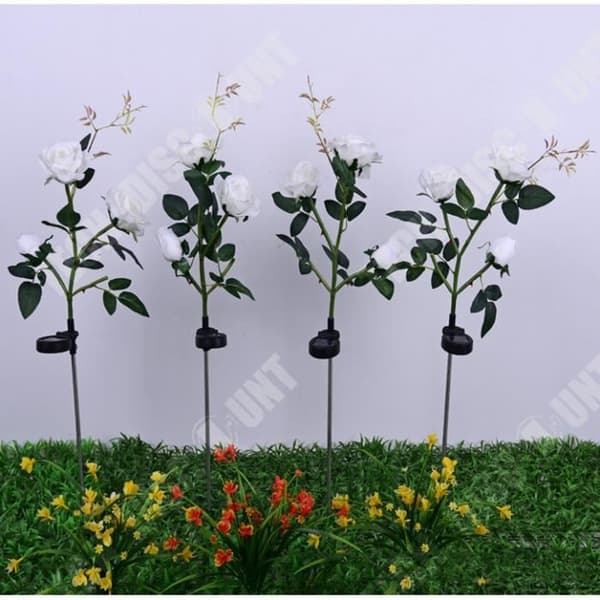 TD® led solar rose lampa utomhus trädgård trädgård dekoration lampa ros lyktstolpe gräsmatta lampa vit ros dekoration trädgårdslampa