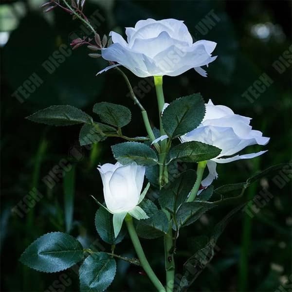 TD® led solar rose lampa utomhus trädgård trädgård dekoration lampa ros lyktstolpe gräsmatta lampa vit ros dekoration trädgårdslampa