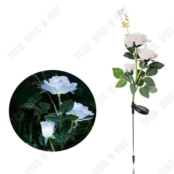 TD® led solar rose lampa utomhus trädgård trädgård dekoration lampa ros lyktstolpe gräsmatta lampa vit ros dekoration trädgårdslampa