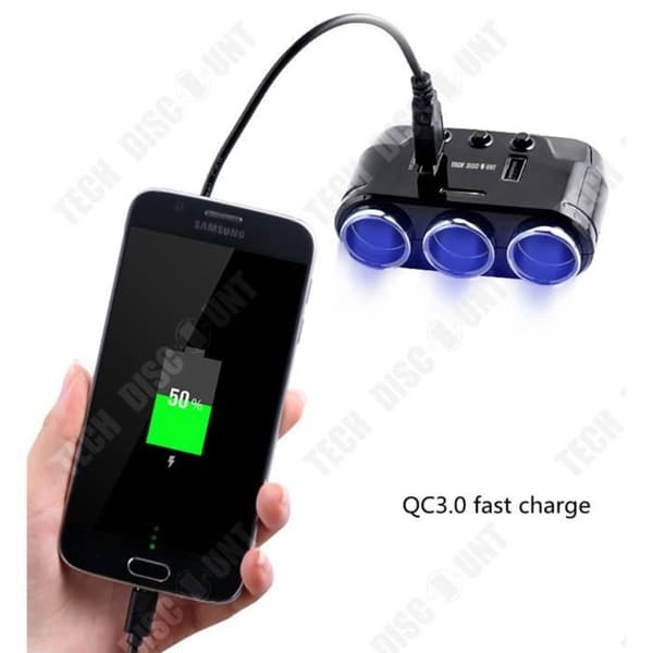 TD® Universal billaddare En till tre modeller Quick Charge QC3.0