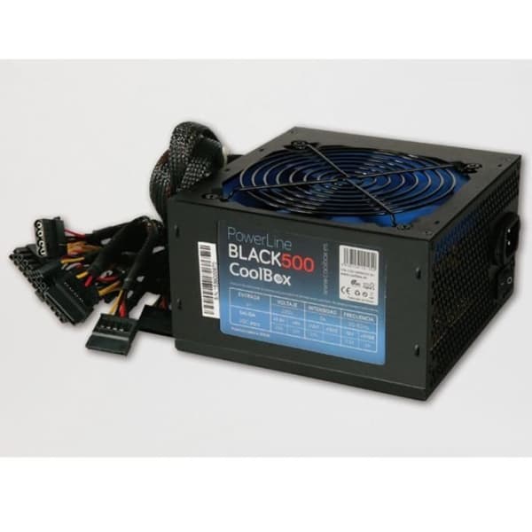 Coolbox Powerline Black-500 strömförsörjning - 500W - ATX12V 2.31 - Enkel 12V skena