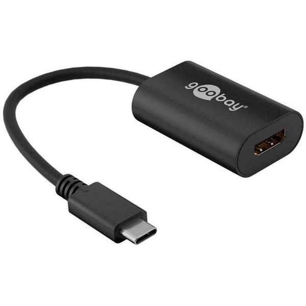 Goobay USB 3.1 Type-C / HDMI (M/F) Adapter - USB-C 3.1 till HDMI Adapter - Hane / Hona (4K-kompatibel) ( Kategori: Svart