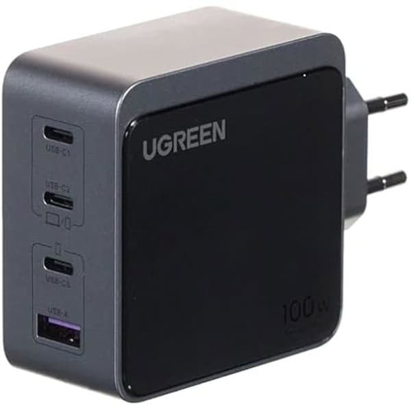 Snabbladdare - UGREEN - Nexode S - 100W - 4 USB-portar - GaN-teknik - Grå